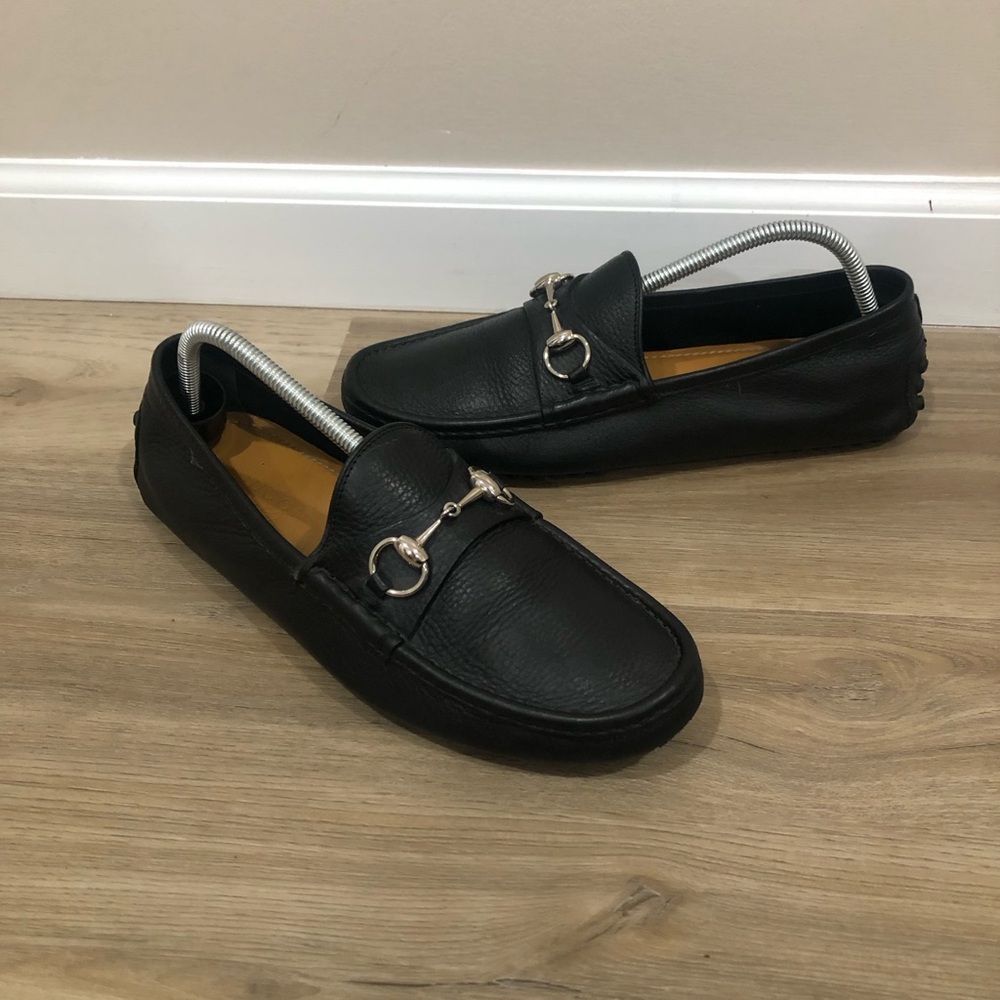 Gucci Horsebit Black Loafer Driver Moccasin Shoe Size. 7.5 G / US 8